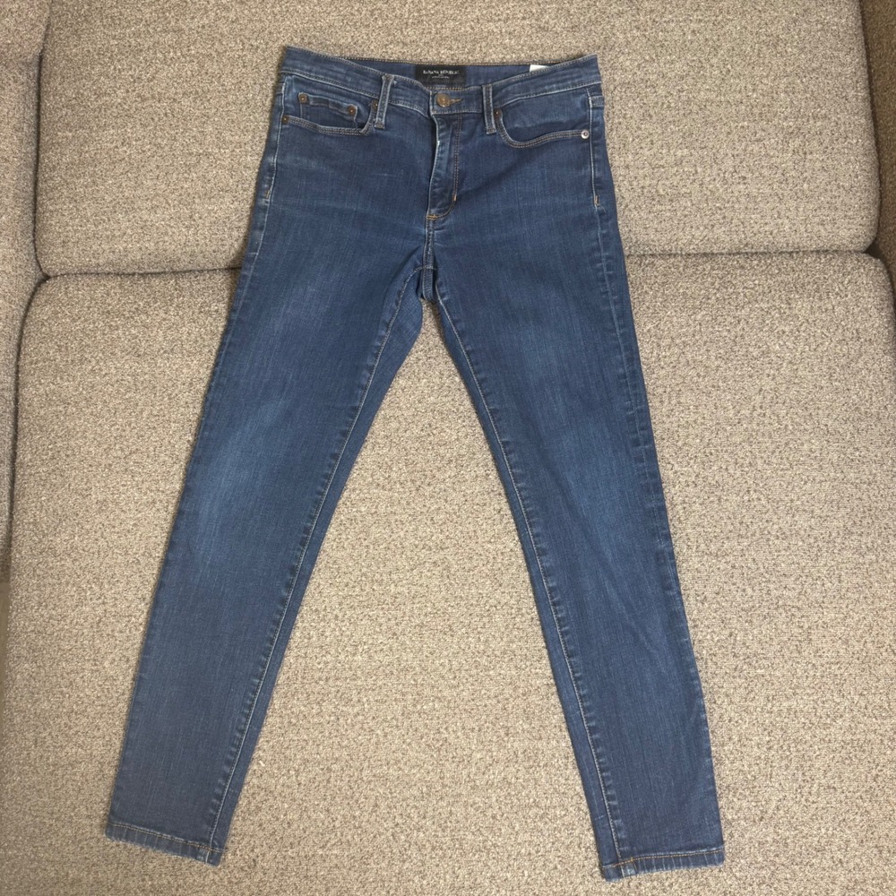 Banana Republic Sculpt Skinny Jeans Womens 27/4 Blue Denim High Rise Dark Wash - Picture 2 of 6